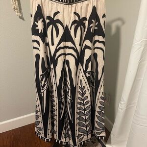 SHEIN Black and Cream Wide Leg Pants Palazzo